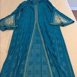Moroccan dress djelaba hand embroidery open front